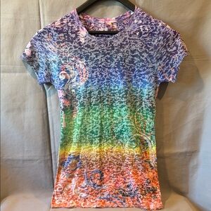 Vibrant Multicolor Short Sleeve Women's Top